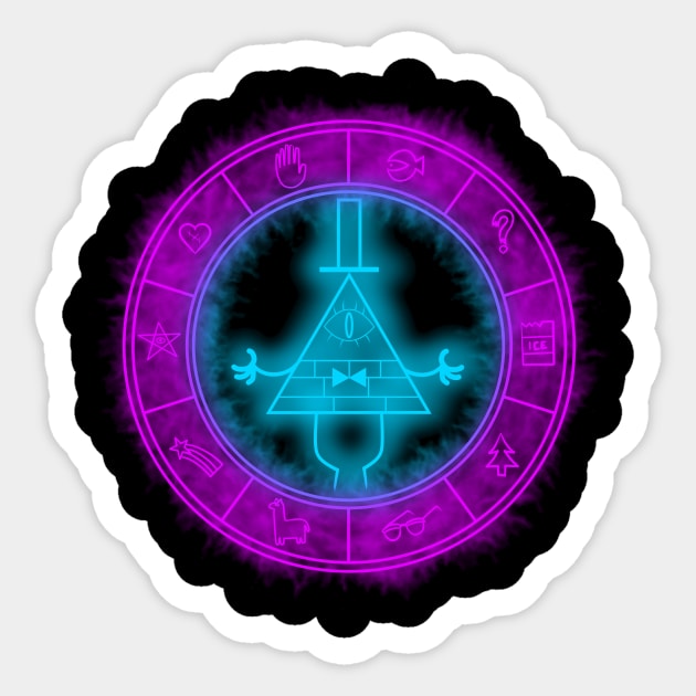 Bill Cipher illuminati circle Sticker by Wyrneck